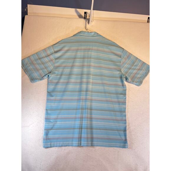 Nike Golf Fit Dry Polo Shirt Men's XL Powder Blue Striped Swoosh Short Sleeve - Picture 4 of 10